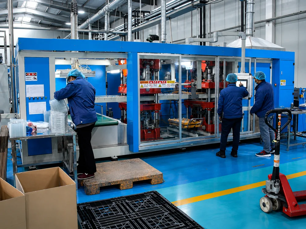 STLPak packaging forming and stacking line